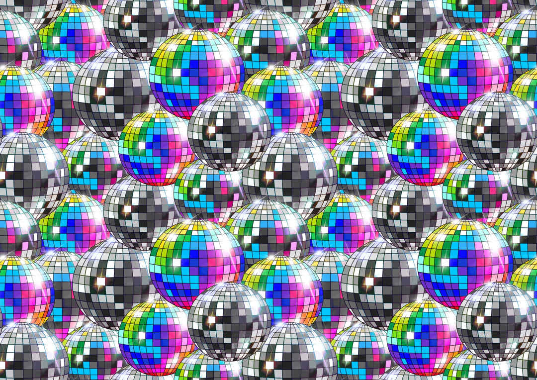 Multiple Disco Balls Adult flared leggings House of Happy Threads